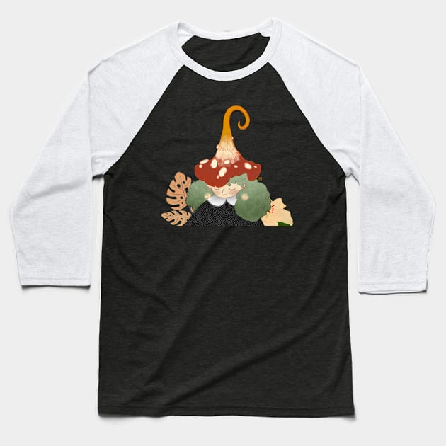 shroom girl Baseball T-Shirt by zeynepillustrates